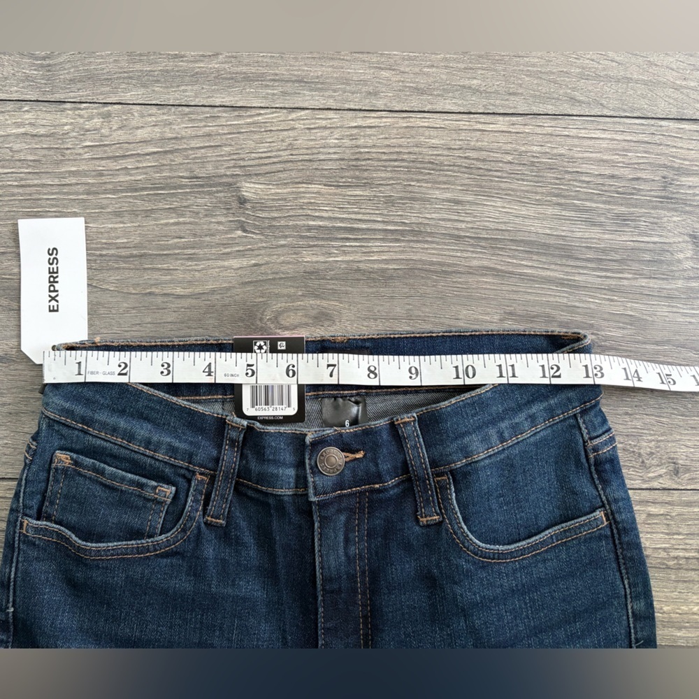Express Blue High Waisted Medium Wash Women's Bootcut Jeans size 6 - Picture 8 of 13